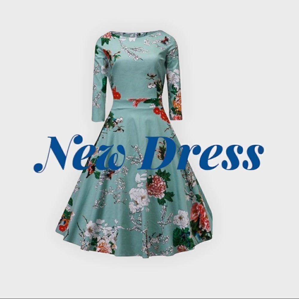 Vintage Look Artter Size XL Floral Pin Up 50s Dress